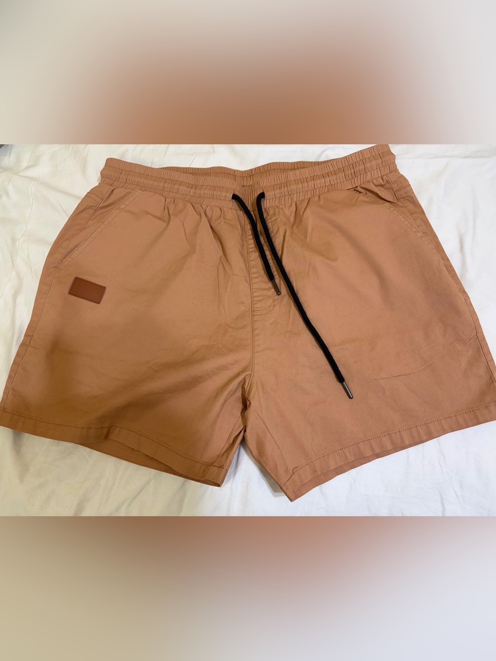 Men's JMIERR NWT Casual Drawstring Shorts in Rust Tan. Size 36